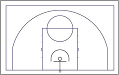 Б.02. 15,60 м 9,55 м размер поля FIBA разметка мини баскетбольная площадка для баскетбола забеги 0,3 м.