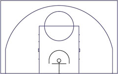 Б.04. 14,40 м 8,95 м размер поля FIBA разметка мини баскетбольная площадка для баскетбола