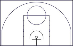 Б.05. 13,85 м 8,65 м размер поля FIBA разметка мини баскетбольная площадка для баскетбола