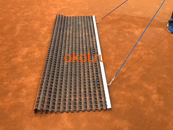 Волокуша для теннисных кортов сложилась в четыре сетки размер 2,0х0,75 м результат добрый